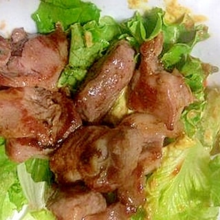 豚肉とレタスのカレーマヨサラダ